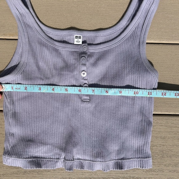 Uniqlo Lilac Ribbed cropped Tank Top women’s small - Picture 5 of 5